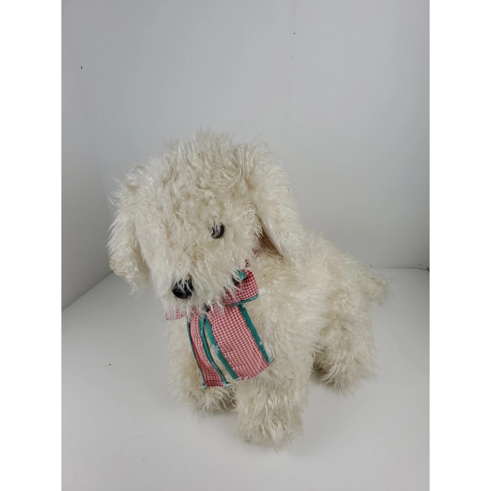 The Gingham Dog and 1990 Plush Stuffed Poodle Xmas Story 10" tall‎